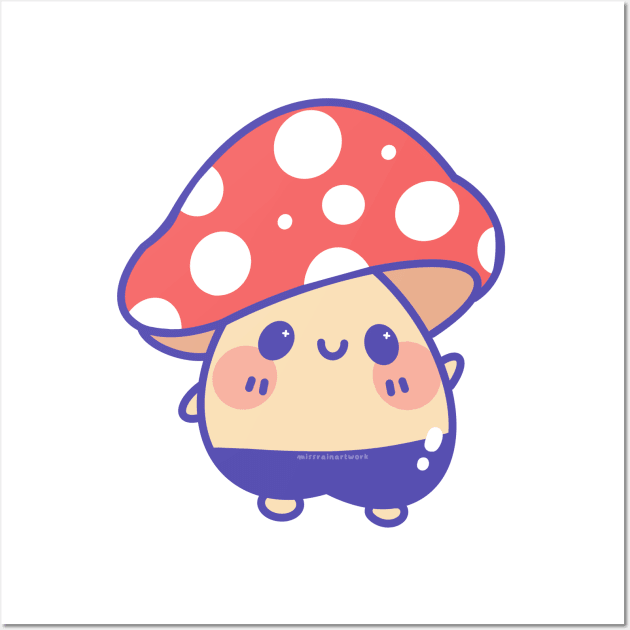 kawaii mushroom Wall Art by missrainartwork 